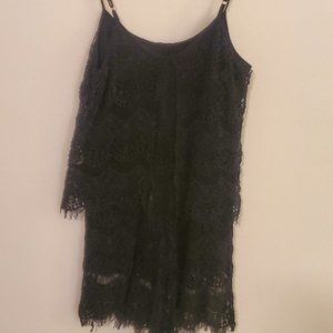 Francesca's Collections“Aina Be” Black Lace Romper